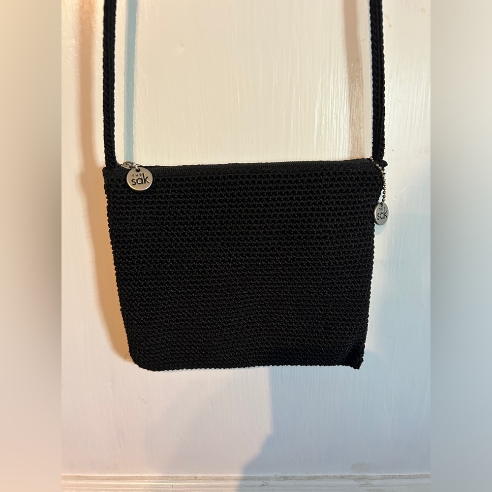 The Sak Black Crochet Crossbody Bag. Like New Condition.